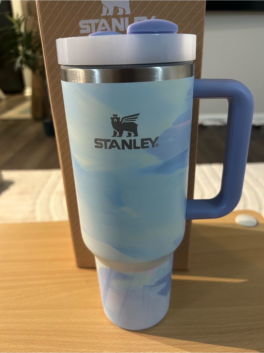 Stanley Blue and Lavender Insulated Travel Mug with Handle